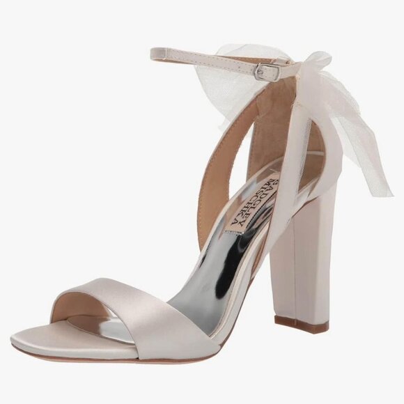 Kim Tulle Bow Back Block Heel - Size 7 - Badgley Mischka - Picture 1 of 10